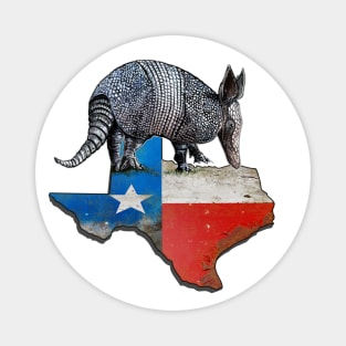 Armadillo Texas State Flag Map Magnet